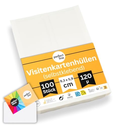 perfect line - 100 Visiten-Karten-Hüllen - selbstklebend,...