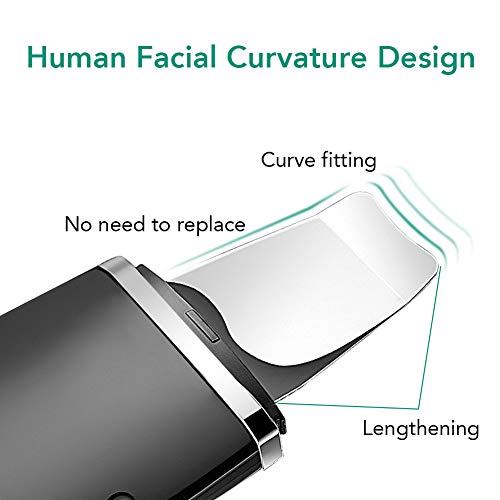 MANLI Skin Scrubber, Facial Scrubber Blackhead Remover Facial Lifting Tool, Facial Pores Cleaner and Skin Exfoliator for Skin Deep Cleaning, Comedone Extractor Cordless Face Pore Scrubber