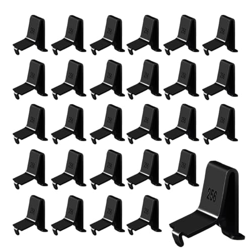Image of Shelf Clips, Hosrnovo Adjustable Shelf Brackets for 255 Standard Pilaster, Heavy Duty Metal Shelving Brackets Clips for Kitchen Cabinet Bookcase (Black) (28)