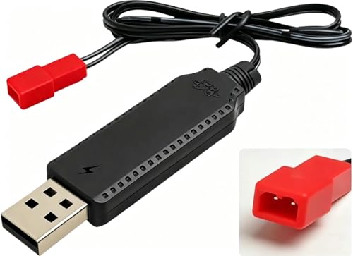 3.7V Chargeur USB RC Universel avec JST, Câble avec JST-2PIN,Compatible RC Coche/RC Avión/RC Tanque/RC Bateau Otros juguetes, USB Charge Câble,Lipo Batería...