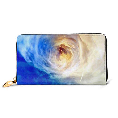 Preisvergleich Produktbild JHGFG Mode Handtasche Reißverschluss Brieftasche Tunnel Wolken Hintergrund Textur Aquarell Märchen Telefon Clutch Geldbörse Abendkupplung Blocking Leder Wallet Multi