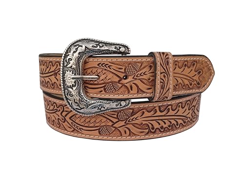 Western Genuine Leather Tooled Belt with Hand Painted Design 30IS0112