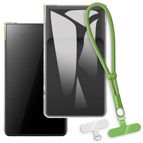 OAGELIM 2-in-1�ی�P�[�X�ƃ��X�g�X�g���b�v Sony NW-ZX707 �Ƃ̌݊������� ���O���\�ȃ��j���[�h�t���d�b�J�o�[�A����~�ߕ����h�~�O���b�v�n���h�� (�N���A + �O���[��)