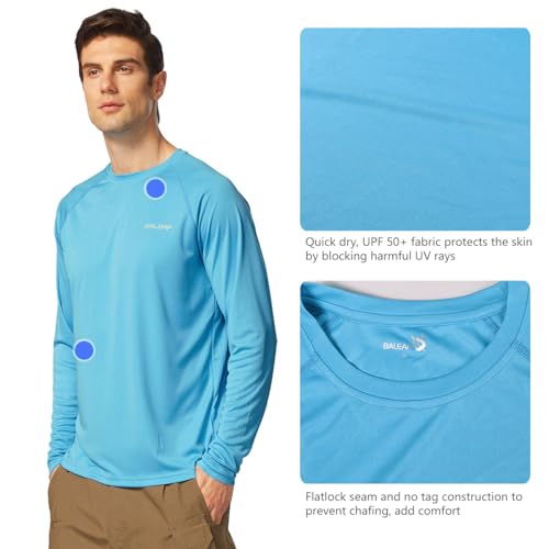 image for baleaf Men's Sun Protection Shirts UV SPF T-Shirts UPF 50+ Long Sleeve