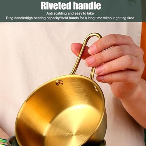 Image of Ramen Bowl, Simple Design Snack Bowl Simple Stainless Steel Sturdy Convenient Anti Scalding Korean Style for Picnics (Pack of 1)