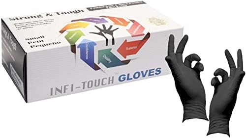 Nitrile Gloves, Powder-Free, Black, Extra Small, 100 Count, Dark
