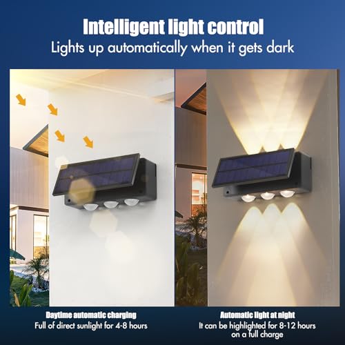 ALLOMN Solar Wall Lights Outdoor - Image 2
