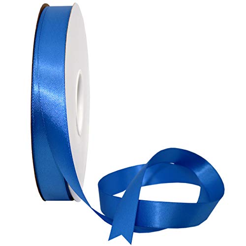 Image of Morex Ribbon 08816 /50-366 Double Face Satin Ribbon, 3 /8 inchx 50 Yd, Batik Blue