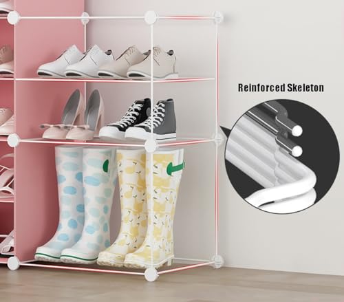 Meuble à chaussures assemblé en plastique avec portes pour rangement efficace