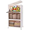COSTWAY Contenitori Impilabili a 4 Livelli, 150L Scatole di Stoccaggio con Coperchio e Porte Magnetiche, Set da 4 Contenitori in Plastica per Camera da Letto Soggiorno Cucina, 45x38x117 cm