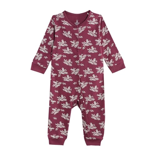 Image of Mothercare Baby Romper Sleepsuit Autumn Print Full Sleeve Pink
