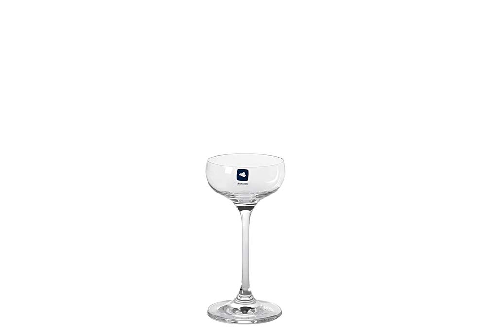Leonardo Cheers Likör-Schalen 6er Set, spülmaschinenfeste Cocktail-Schale, Schnaps-Glas mit gezogenem Stiel, Likör-Gläser Set,Höhe 13,5 cm, 90 ml, 061645