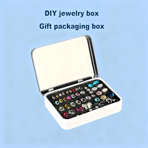 Image of Flip-Top Tin Rectangular Metal Tin Boxes with Hinged Lids, Empty Storage Containers in for Gift Cards, Crafts, Hardware & EDC Survival Kits (White, 2 Pcs 4.5 inch x 3.5 inch x 0.9 inch)