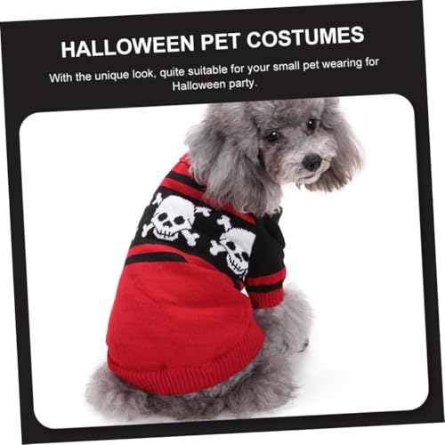 Disfraz para perro Halloween Talla L patrón calavera miniatura 3