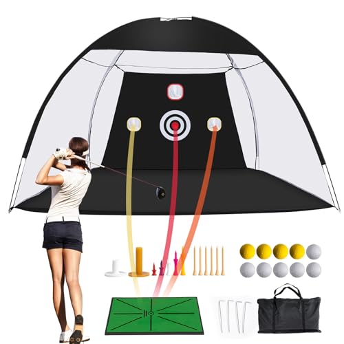 Golf Net, Golf Backyard Practice Net and Mat, Training Aid for Hitting,Driving,Indoor and Outdoor Use