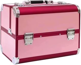 Large Capacity Aluminum Alloy Portable Makeup Case Tool Box Home Storage(black-JoJo's Bizarre Adventure1)