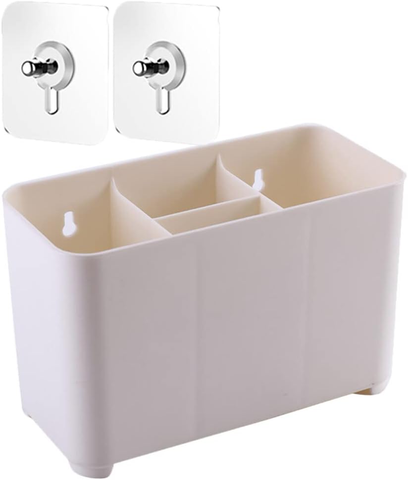Kitchen Hanging Storage Basket, Large White PP Wall-mounted Organizer Box