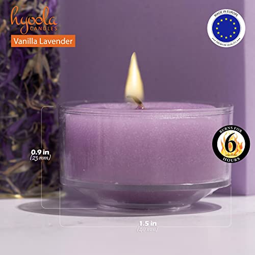 Hyoola H10218 Scented Tealight Candles - Clear Cup - Vanilla Lavender Tealight Candles Scented thumb #1