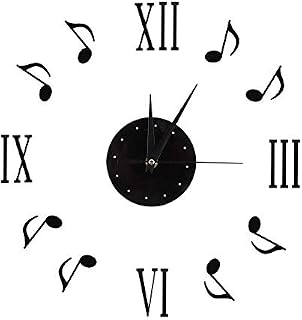 Fdit Musical Note Wall Clock with Vinyl CD Dial Plate and 3D Roman Numerals for Home Decor