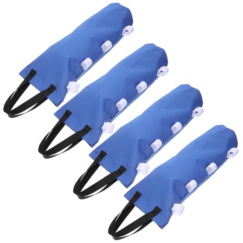 OSALADI 4 Sacos de Arena para Base de Sombrilla y Toldo Contrapesos para Exteriores Tela Oxford Azul 22X50 CM Resistentes al Viento Rellenable Agua o Arena para Camping y Jardín