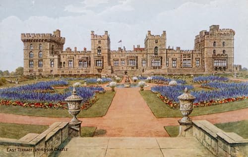 Affiche toile terrasse du château de Windsor Alfred Robert Quinton décoration murale 60x90cm