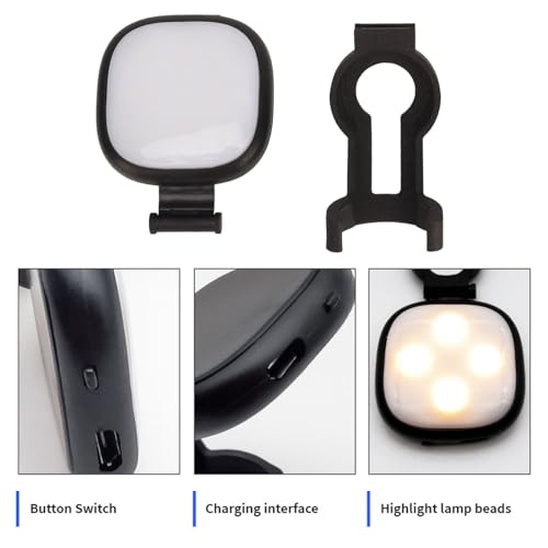 LED Video Light with Bracket, 3 Adjustable Color Modes USB Charging Soft Light, Multi Mode Adjustment Portable Vlog Selfie Light