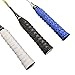 Senston Racket Overgrips Anti-Slip Tennis Badminton Pickleball Racquet Grip Tape 3 Pack, Black/White/Blue
