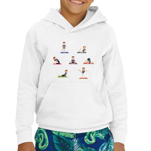 Sweat à capuche enfant yoga finition premium postures de Hatha