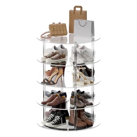 Aquiver Acrylic 360° Spinning Shoe Rack Cover