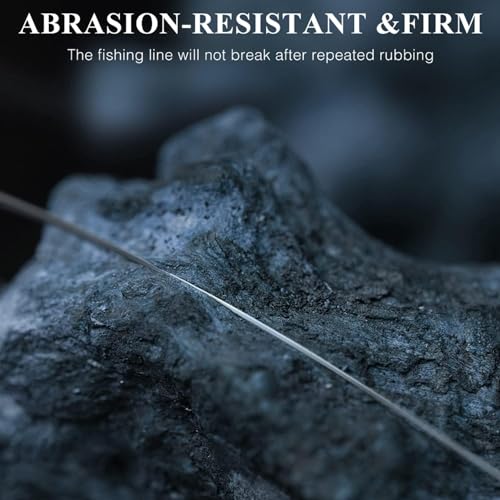 Foto von Eruinfang Angelschnur,0.45mm/500 m Nylonfaden Monofile Angelschnüre Spannung Angelschnur Reißfest Starke Belastung Nylonschnur für Karpfen, Forelle, Hecht