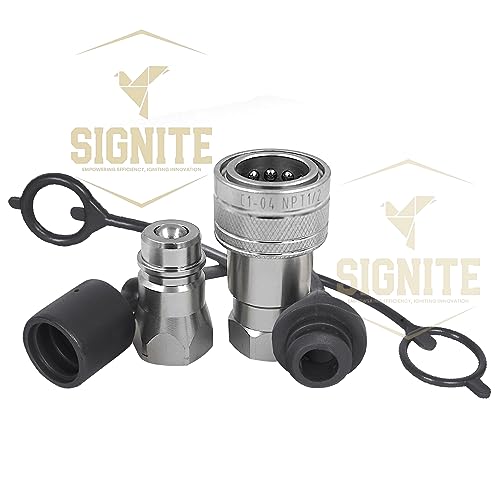 Image of SIGNITE 2 Sets, 3 /8 ISO A Tractor Hydraulic Hose Caps and Plugs, Quick Disconnects, Black PVC, Cap, Dust Cap, Plug Fittings