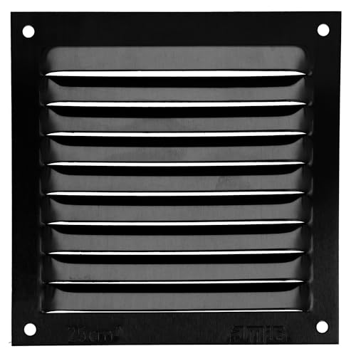 Amig - Rejilla Cuadrada de Aluminio - Rejillas de Ventilación para Salida de Aire - Ideal para Techo de Cocina y Baño - Medidas 100 x 100 mm - Color Negro