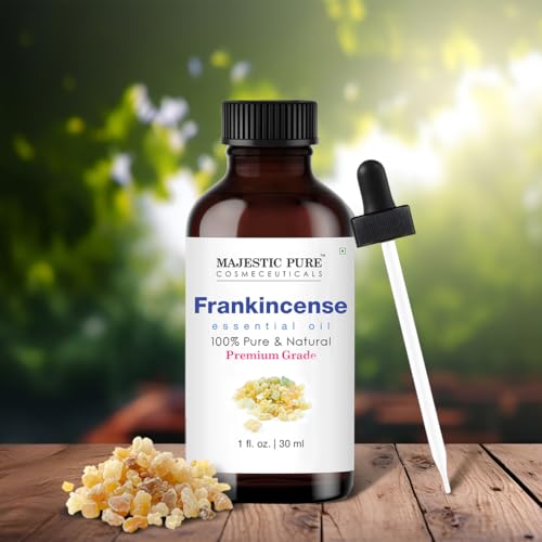 Image of Majestic Pure Essential Oil with Glass Dropper - 100% Pure and Natural - Essential Oils for Diffuser, Aromatherapy, Soap and Candle Making, Frankincense Essential Oil, Frankincense Oil, 1 Fl Oz