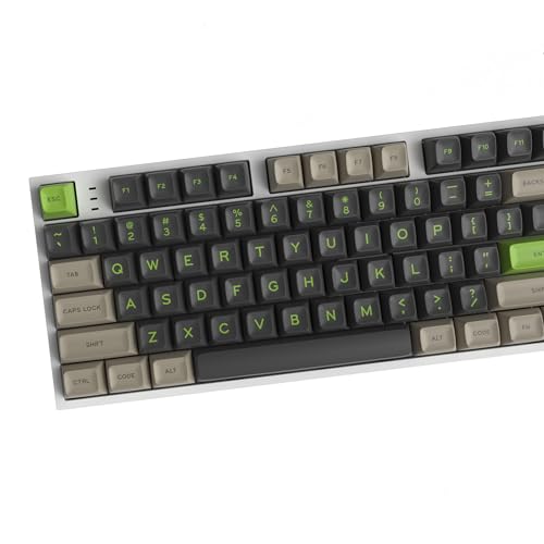 Image of Guffercty kred SA Profile PBT Keycaps,172 Set Double Shot Durable Keycaps for Custom Mechanical Keyboard Mod Fit 60% 100% Layout for Gamers Typists (Green Screen)