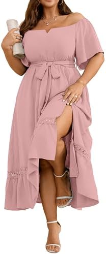 RWJ Women's Plus Size Dress for Cocktail Wedding Guest Formal V N...