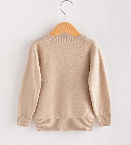 Girls Solid Color "Crazy Zoo" Long Sleeve Pullover Sweater2