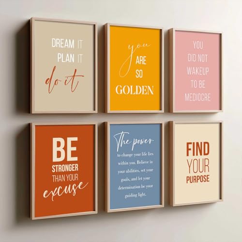 Image of kotart - Quotes Frames for Wall Decor - Motivational Photo Frame for Wall Decoration - Quotes Wall Poster with Frame for Room and Office - Set of 6 (13x17, K)