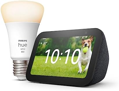 Echo Show 5 (3e génération) | Anthracite + Philips Hue White ampo...