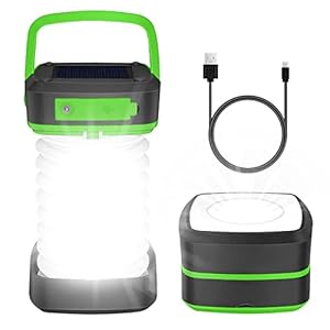 LED Campinglampe faltbare Solar Camping Laterne, Campingleuchte mit 2 Lademethoden (Solar/USB) campinglampe aufladbar…