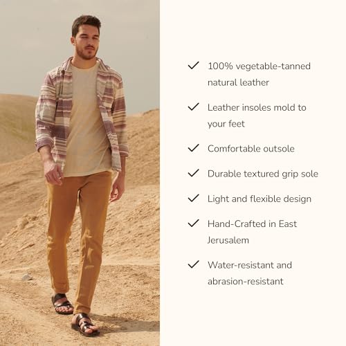 Jerusalem Sandals The Good Shepherd - Leather Toe Loop Slide - Men Sandals3