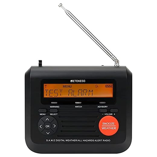 Retekess TR625 NOAA Emergency Weather Radio, S.A.M.E. Localized Programming, with 3 Alert Types, 60+ Emergency Alerts, Clock and Alarm Clock(Black)