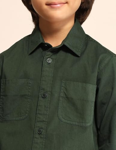 Image of Regular fit Solid Cotton Long Sleeves Casual Shirts