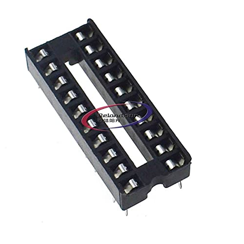 10Pcs IC Socket Flat Foot Round Hole Direct Plug Single Chip Socket 6P 8P 14P 16P 18P 20P 24P 28P 32P 40P (24P-Narrow)