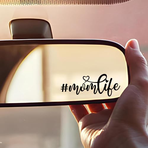 Image of Miarita 3X Mom Life Car Decal - Cute Vinyl Sticker for Rearview Mirror, Laptop, Bottle, Window - Mother's Day Gift - Car Stickers and Decals for Women, Aesthetic Car Accessories - 1.53x4 in Black
