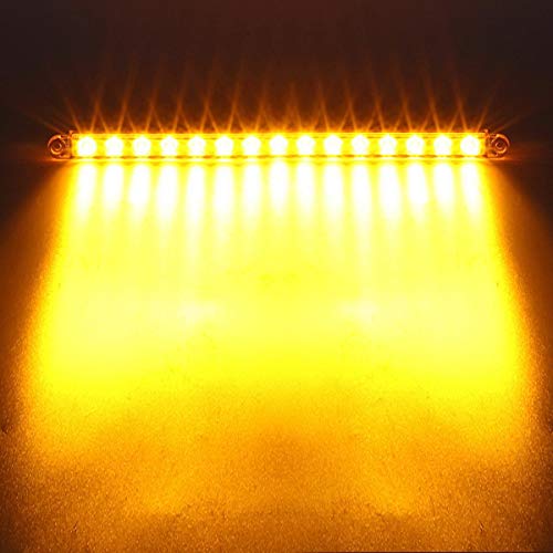 Image of Partsam 2Pcs 12 inch Amber Led LED Trailer Light Bar 15-2835-SMD Clear Lens with Chrome Bezel Sealed Thin LED Turn Signal Marker Identification Light Bar for Trucks Trailers RV Surface Mount