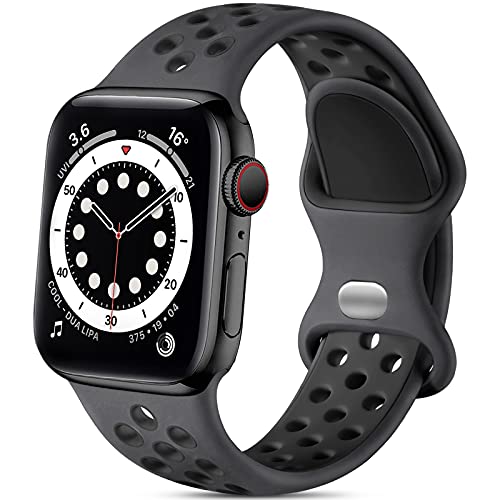 Ya en manzanajugosa.com: Epova Correa Deporte Compatible con Apple Watch 40mm 38mm 41mm, Mujeres Hombres Pulsera de Silicona Transpirable para iWatch SE 3 Series 11 10 9 8 7 6 5 4 3 2 1, Carbón/Negro, Grande