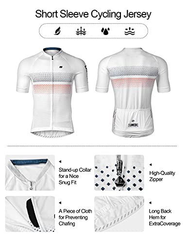 Lameda QH018-SW-01WH-L Cycling Jersey Men Short Sleeve Road Bike Bicycle Shirt Reflective Breathable Lightweight White Large thumb #2