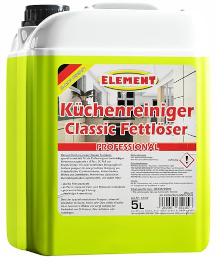 Desengrasante de 5 litros, limpiador de cocina, limpiador intensivo, limpiador multiusos con enorme poder desengrasante para ventanas, superficies de trabajo, puertas, armarios de cocina, etc
