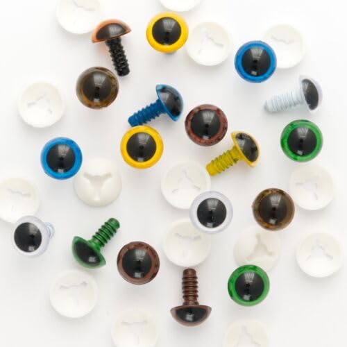 Safety Eyes for Soft Stuffed Toys & Teddy Bears (Amber, 15mm - 5 Pairs)
