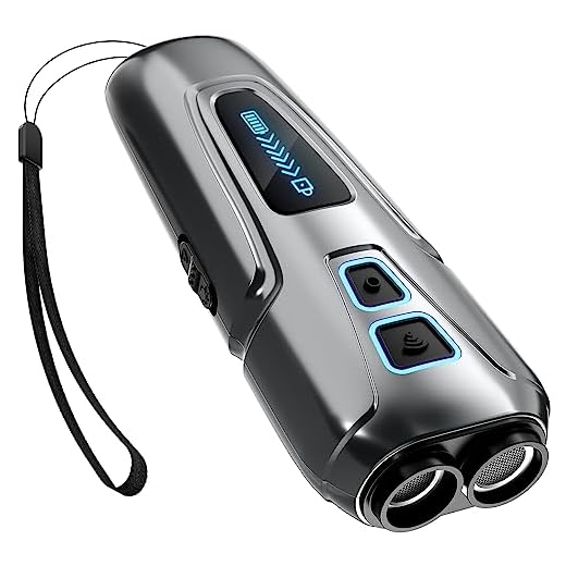 Dog Barking Control Devices Rechargeable Dual Sensor Anti Barking Device with Training/Deterrent Modes Dog Whistle to Stop Barking Ultrasonic Dog Barking Deterrent with LED Flashlight 35 FT Range